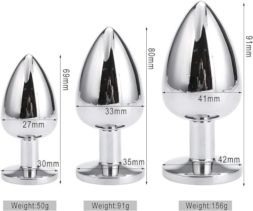 3 Stücke Analplug Set ,Metall Anal Plug ButtPlug Anal mit Kristall Diamant Sex Spielzeug für Die Frau Männer, Butt Plug Kit,Hygienisches Anal Toy,für Anfanger für Frauen Männer Paare