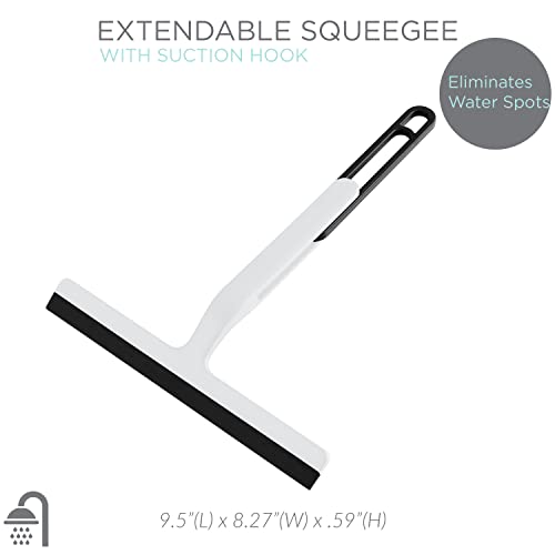 Image of Bath Bliss Extendable Suction Hook Squeegee, Chrome