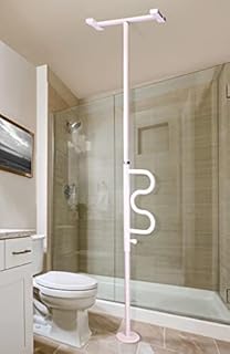 Stander Security Pole and Curve Grab Bar, Elderly Tension Mounted Floor to Ceiling