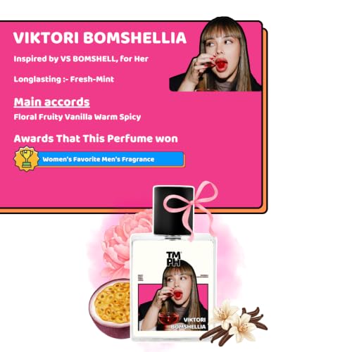 Image of TMPerfumehouse VIKTORI BOMSHELLIA EDP for Women | Fruity, Citrusy & Long Lasting Perfume Spray | Fruity, Sweet & Citrusy Fragrance | Luxury Gift for Her | TMPH | 50ml
