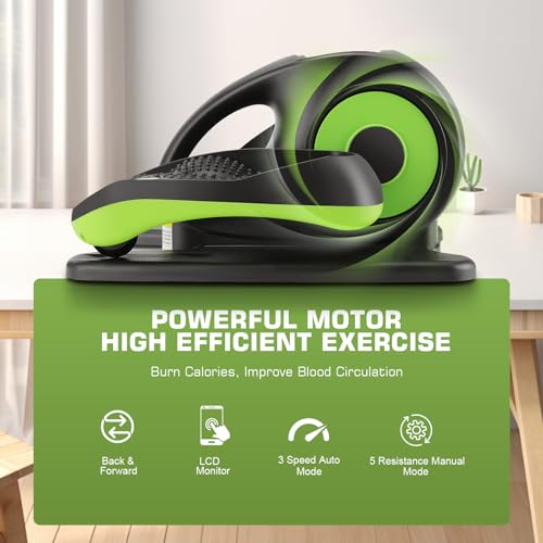 Image of ANCHEER Under Desk Elliptical,Electric Ellipse Leg Exerciser While Sitting for Seniors, Hyper-Smooth Maganetic System Seated Pedal Exerciser with Remote Control for Home Office,100% Pre-Assambled