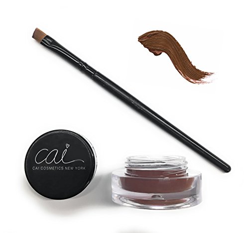 Cai Cosmetics Gel Eyeliner & Brush 2-Piece Set Stay All Day Waterproof (Brown)