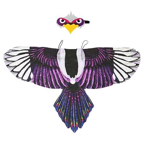 Traje de alas de pájaro - Loro de alas, tela de gasa de máscara de traje | Ropa ajustable para juego de rol fiesta de halloween para años correas regl