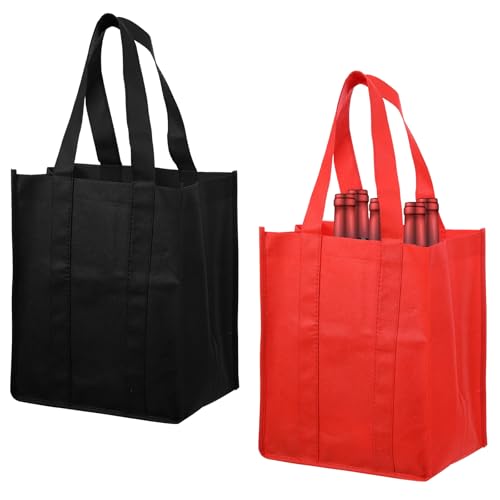 Classicseali 2 bolsas para botellas de 6 botellas, reutilizables, para guardar y transportar vino, champán, cajas para botellas, para fiestas, picnics, regalos (31 x 25 x 18 cm)
