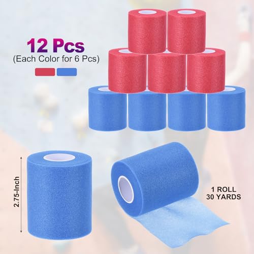 PATIKIL 12 Pack Foam Sports Pre-Wrap Athletic Tape Sports Elastic Wrap 30 Yard Breathable Bandage Rolls Tennis Racquet Grip Tape Cushion Wrap for Hair Ankles Wrist 2 Colors - Image 2