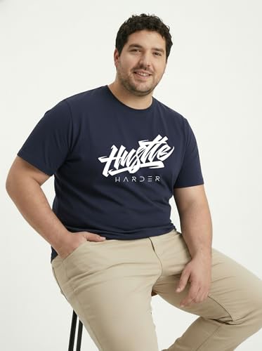 Image of Toodlegram Men Plus Size Printed T-Shirt | Round Neck Half Sleeves | Regular Fit Big & Tall | Pure Cotton Casual Summer Wear T-Shirt for Men
