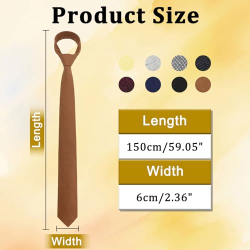 Image of Cotton 2.56'' Skinny Ties for Men, Neckties for Casual, Business | Solid color ties for men for party, daily use, dating, office