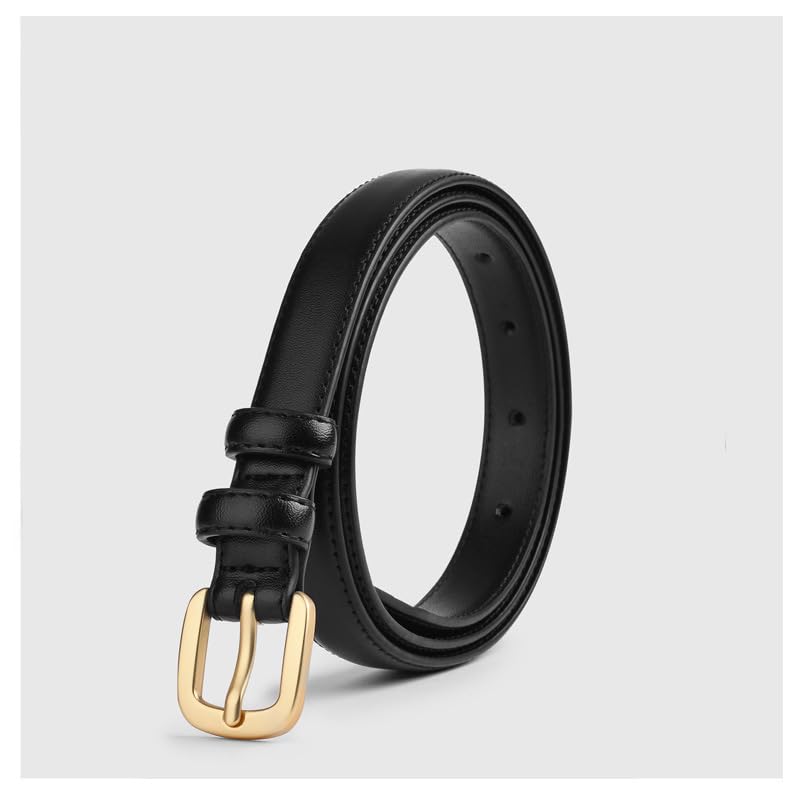 Leather Belts for Women, Black Women Leather Belt for Jeans, Fashion Gift for Birthday Christmas Mother's Day2