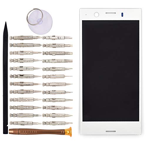 Image of LCD Screen Display with Digitizer Touch Panel Without Bezel Frame Compatible with Sony Xperia XZ1 Compact(Silver)