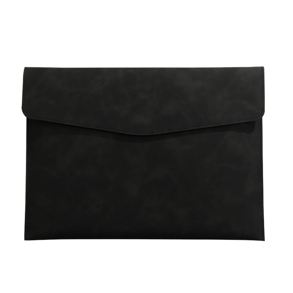 Etui na dokumenty ze skóry PU, Etui na dokumenty A4 ze skóry PU, organizer, teczka, 331 x 240 mm, wielokolorowe, opakowanie 4 szt.(Black)