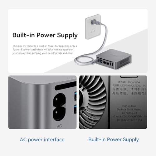 Image of N100 Mini PC, Intel 12th Gen N100(up to 3.4GHz), 16GB DDR4 500GB SSD Dual LAN Mini Computers, Build-in Power Supply Mini PC Support 4K Dual Display /USB3.2 /WiFi 5 /BT5 /Gigabit Ethernet Home /Office