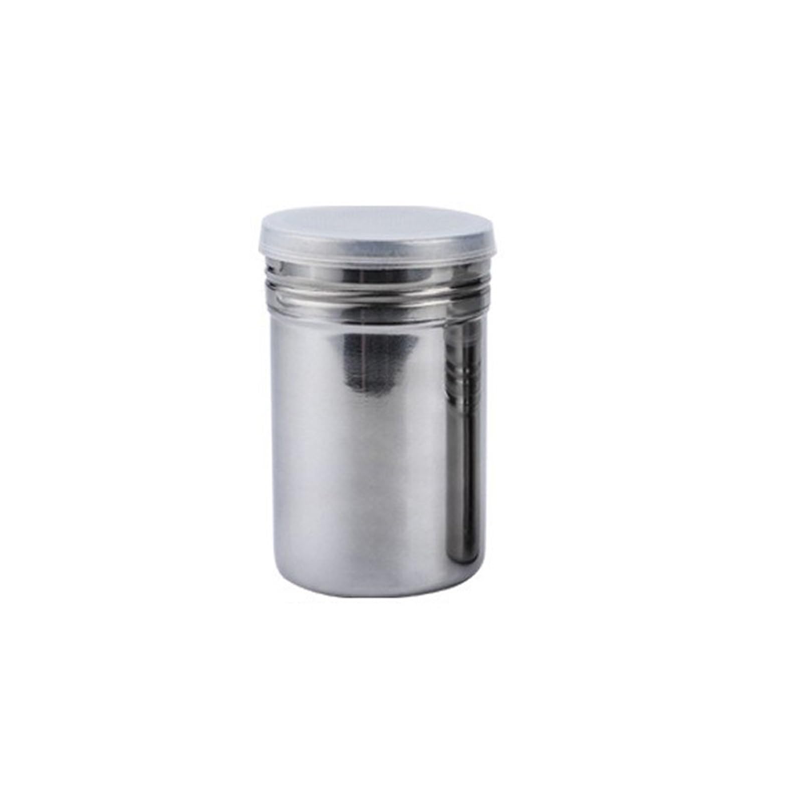 Tamiz de coctelera café Acero Inoxidable 4 Piezas con Tapa para Casa | Harina, azúcar, salero, glaseado, tamiz de malla, botella de condimento for barbacoa, suministros de cocina(L)