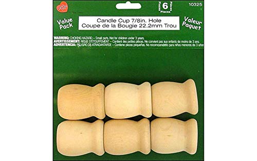 Lara’s Crafts Wood Turning Shapes Value Pack, Candle Cup 1.625