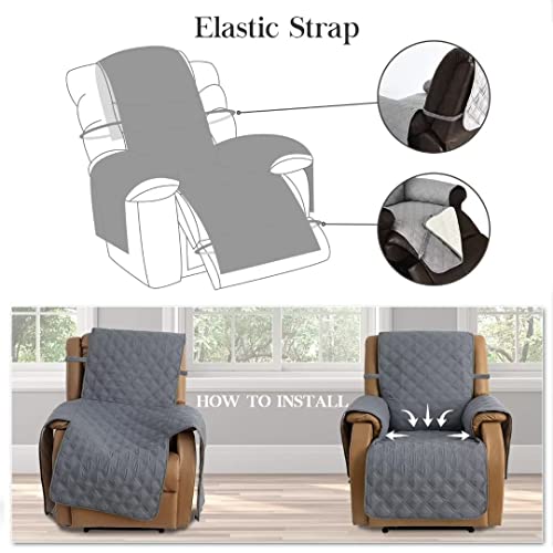 Tomoro Reversible Recliner Chair Cover - 100% Waterproof Quilted Sofa Slipcover Furniture Protector With Elastic Straps, Washable Couch Cover For Pets Kids Children Dog Cat，30 Inch #TOP4