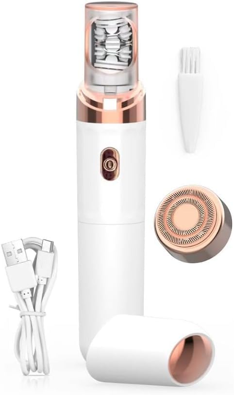 Pxiluyna Pro 3.0 Women Face Epilator - 2-in-1 Painless Hair Remover for Face Eyebrows Lip Chin Arms Underarms (White)
