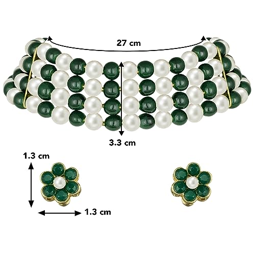 Image of Peora Traditional Maharani Haar Necklace with Earrings Bridal Jewellery Set Gift for Women