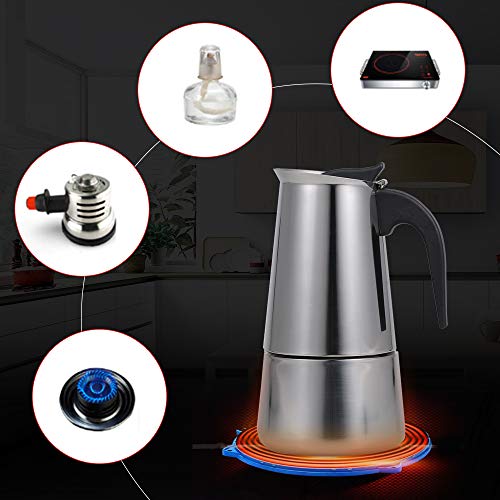 Honorall 100 ml de Aço Inoxidável Espresso Fogão Coador Máquina de Café Expresso Panela Cafeteira It