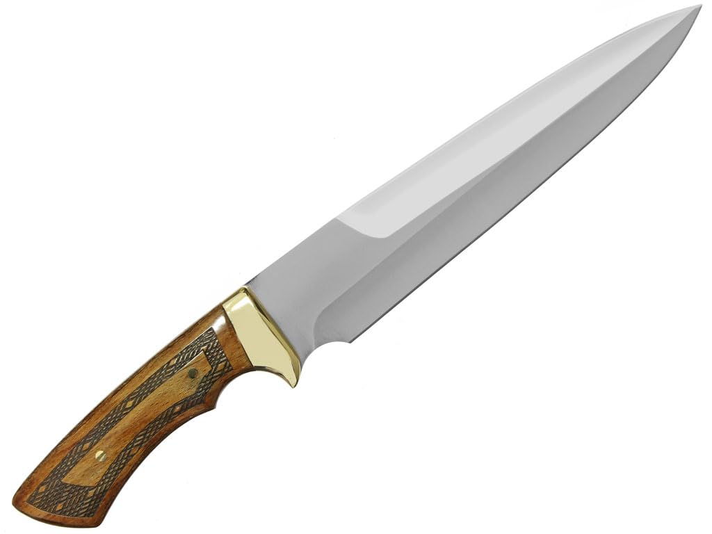 LO TRINCO YO Muela Cuchillo Remate RECOVA hoja de acero Nitro-42 de 23 cm y empuñadura de Madera prensada Haya grabada para Caza, Pesca, Supervivencia y Bushcraft