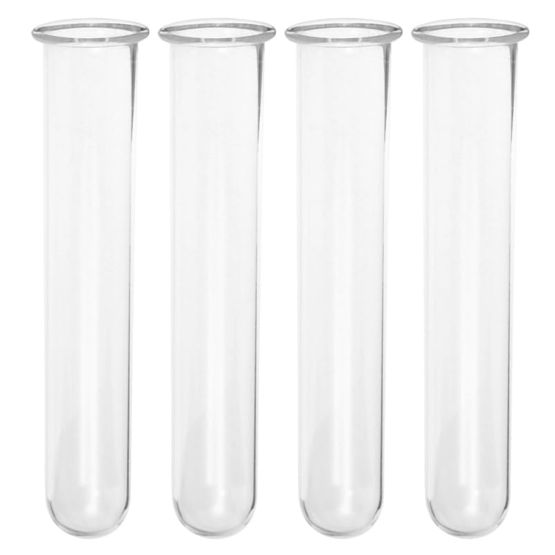 SHINEOFI 4pcs Glass Test Tube Plant Propagation Vases for Hydroponic Flowers Desktop Terrarium Smooth Surface Rooting Cuttings Display Holder