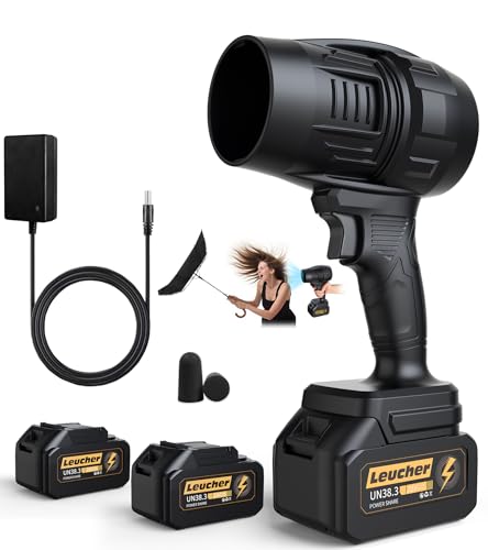 Electric Leaf Blower Cordless with Battery and Charger,300000RPM Air Turbo Jet Blower, Portable Lightweight Handheld Small Blowers for Lawn Care, Patio Cleaning, Blowing Leaves,Dust and Snow,Car Dryer