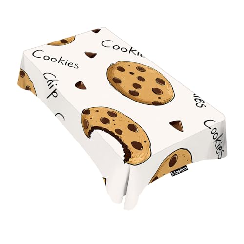 Moslion Cookies Tablecloth 60x90 Inch Chocolate Rectangle Tablecloth for Picnic BBQ Kitchen