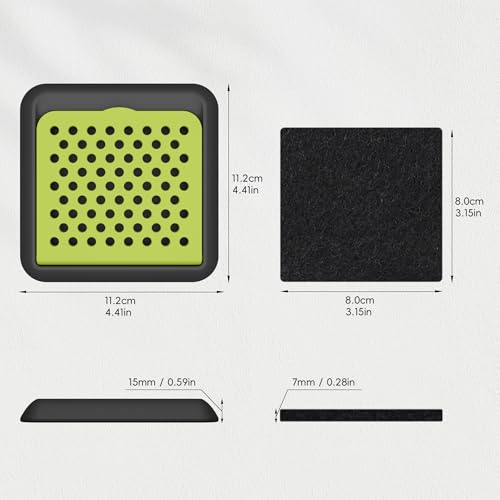 EKO Activated Charcoal Odor Filter Kit – 2-Pack Strong Odor Absorber and Deodorizer with Filter Case for Trash Cans