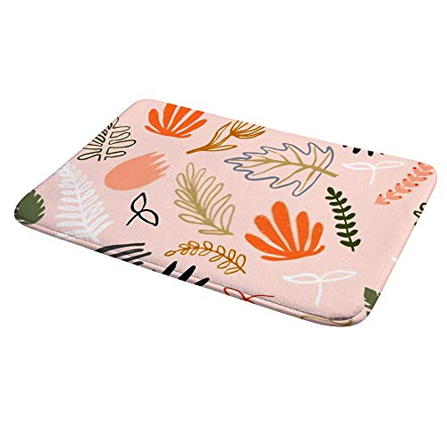 Tapis de bain lavable en machine velours corail absorbant rose
