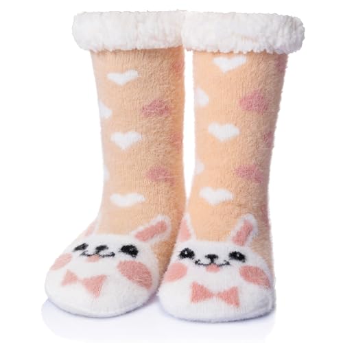 Image of WEVIAS Womens Slipper Fuzzy Socks Winter Thermal Cozy Warm Fleece Lined Non Slip Fluffy Thick Soft Sleep Cabin Socks With Grips
