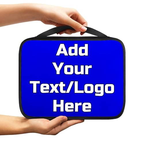 Image of Customize Bible Covers Add Your Own Photo Text Name Image Personalized Bible Bags for Men and Women Custom Bible Carrying Case Gifts Bible Holder with Handle, Blue