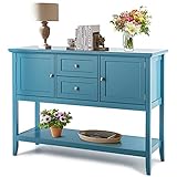PETSITE Sideboard Buffet Cabinet with Storage, Drawers & Open Shelf, Wood Accent Cupboard Console Ta