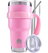 ALBOR Insulated Tumbler with Lid and Straw - 30 oz Insulated Coffee Mug with Handle, Travel Coffe...