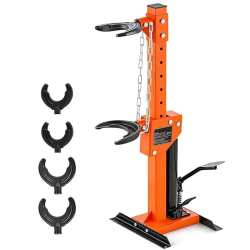 Hydraulic Strut Spring Compressor, 4.5 Ton, Foot-Operated, Orange