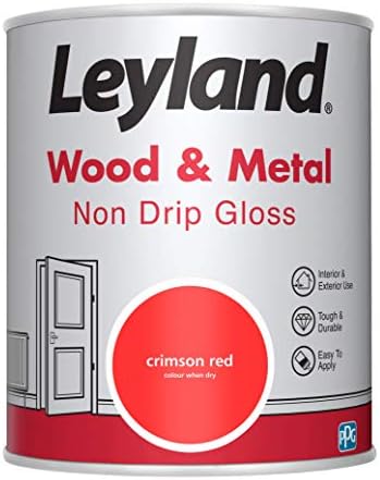 Leyland Wood & Metal Non Drip Gloss, Crimson Red, 750ml