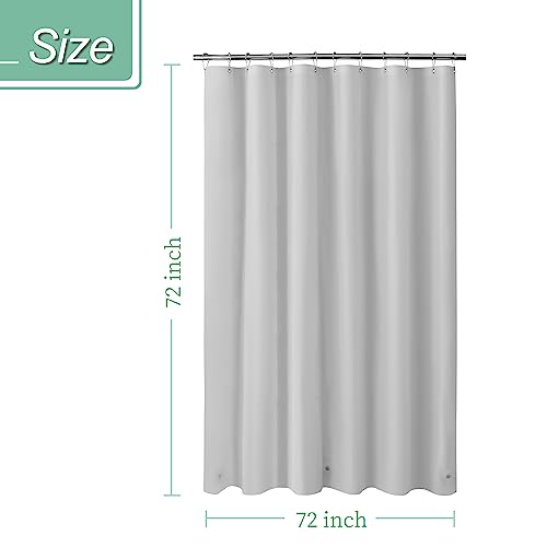 Image of Mrs Awesome Grey Shower Curtain Liner with 3 Magnets, 72x72 Premium Flexible Sturdy Plastic Shower Curtain for Bathroom Lightweight & Waterproof, Light Gray