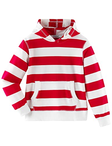 Image of DILBYKE Boys Girls Hoodies Hooded Sweatshirts Classic Solid Sport Pullover Top Lightweight Series Plush Cotton for 5-12 Years