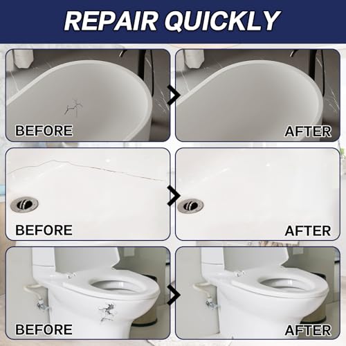Tub Repair Kit, Shower Repair Kit, Super Strong and Waterproof Fiberglass Repair Kit, Sink Repaik Kit for Tub, Tile, Sink, Ceramic, Scratches, Cracks, Chips, Holes on Porcelain (XBG-003) - Image 4