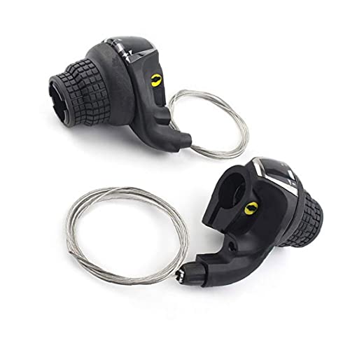 Nicecore Bike Gear Shift Lever 721 Speed Thumb Gear Shifters Revoshift Lever With Inner Shift Cables 1 Pair For Mountain Bike Black Bike Accessories, Standard #TOP2