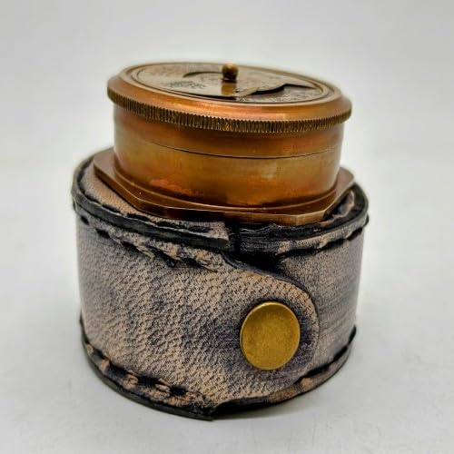 Brújula de Latón Antiguo Náutica Tamaño Bolsillo Vintage miniatura 3