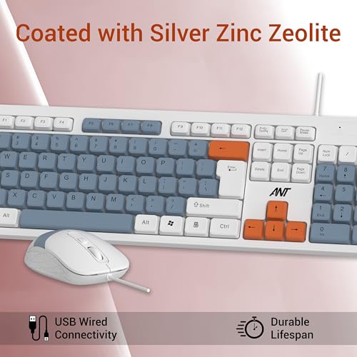 Amazon.in: Buy Ant MASTER 20 Wired Combo Keyboard & Mouse Set | 104 Key Membrane Keyboard 5 Million Keystroke Life | 2400 DPI Adjustable Mouse 1 Million Clicks | USB Plug & Play | Windows/Mac/Linux-White Grey Orange Online at Low Prices in India | Ant Reviews & Ratings - Image 6