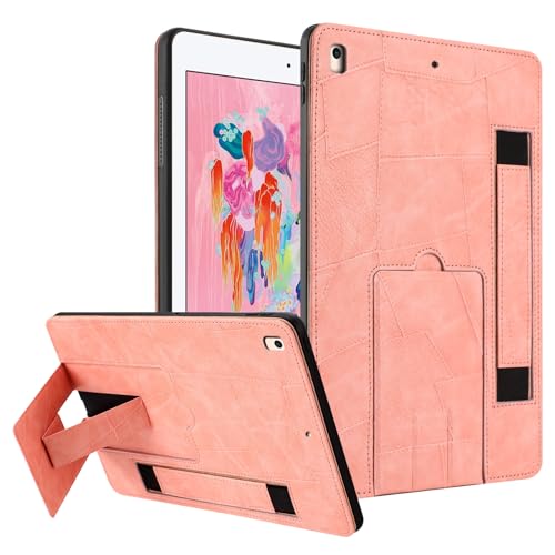 Étui pour iPad Air 13 M2 anti-chute fine housse rose avec support et dragonne
