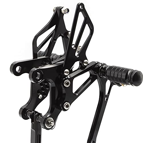 Cnc Zx6R 05-08 Motorcycle Adjustable Rearsets Foot Pegs Rear Set Footpeg Brake Shift Pedal Compatible With Ninja 600 Zx6R Zx636 2005-2008 Black #TOP3