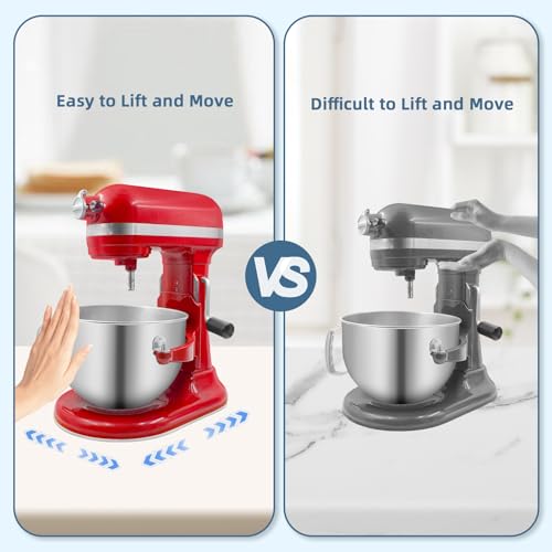 Image of Mixer Slider Mat for Kitchen Aid 6-8 Qt Bowl Lift Stand Mixer, Sliding Tray Mixer Sliders for Kitchenaid Mixer, Kitchen Aid Accessories and Attachments, Countertop Storage, Clear