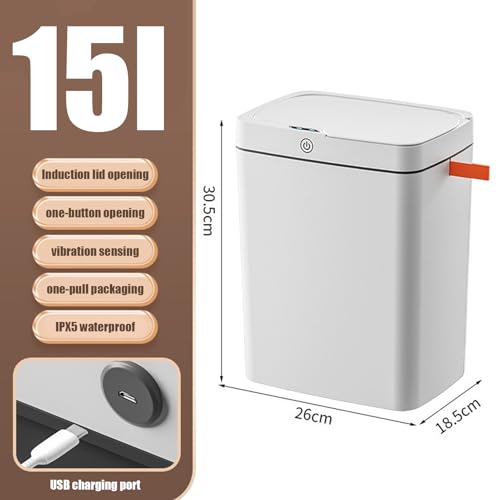 Cubo de basura impermeable con sensor inteligente para dormitorio y hogar 7