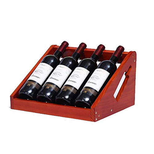 Soporte para 4 botellas de madera maciza miniatura 1