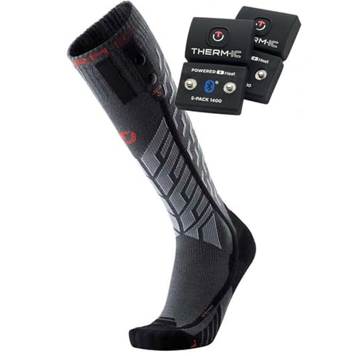 Therm-ic Unisex Heated Ski Socks | Ultra Warm Performance S.E.T Socks with S-PACK 1400B Batteries - Up to 9 Hours of Heat