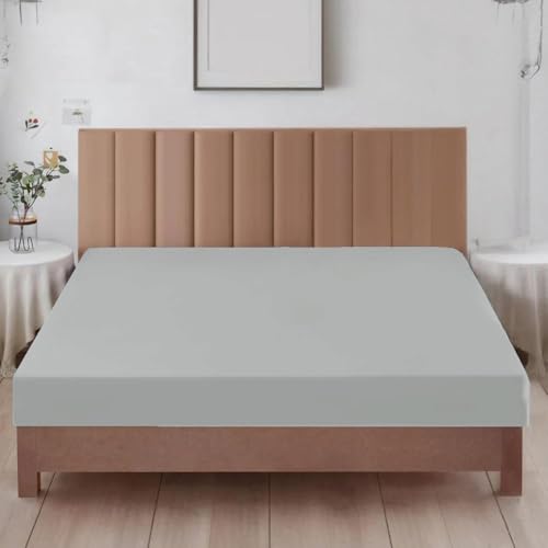 Ev Dekor Double Fitted Sheet Grey, Silver | Grey 35cm Micro - Image 2