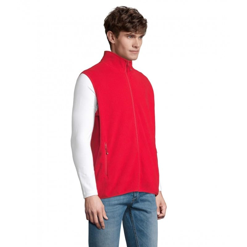 Veste micropolaire sans manche rouge SOL'S Factor BW pour homme et femme taille 2XL