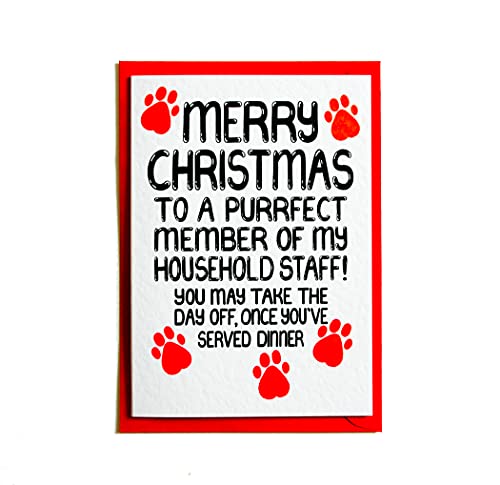 Funny Christmas Card From Cat, Fur Baby, Furry Child For Cat Parents, Mom, Dad, Pet Owner