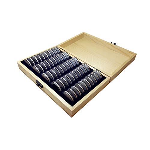 MJJEsports 50Pcs 25/27/30Mm Moneda De La Exhibición Del Soporte De La Caja Para La Losa Certificada Con La Caja De Madera - imagen 9