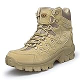 Militärstiefel für Herren Einsatzstiefel Armee Combat Patrol Tactical Stiefel mit Zipper Verschleißfest Rutschfeste Outdoor Trekkingschuhe Wanderschuhe
